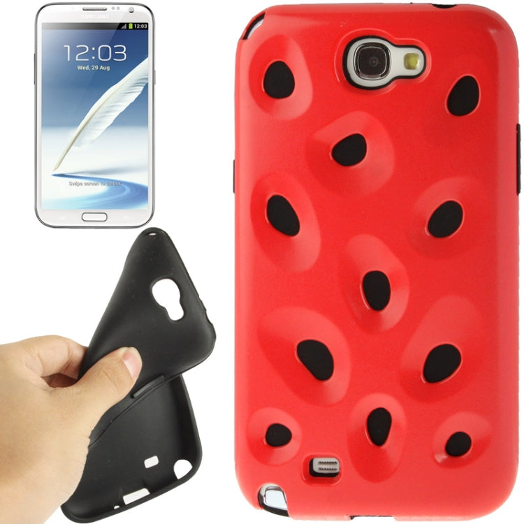 Hollow Watermelon Style Plastic + Black Silicone Combination Case for Galaxy Note II / N7100