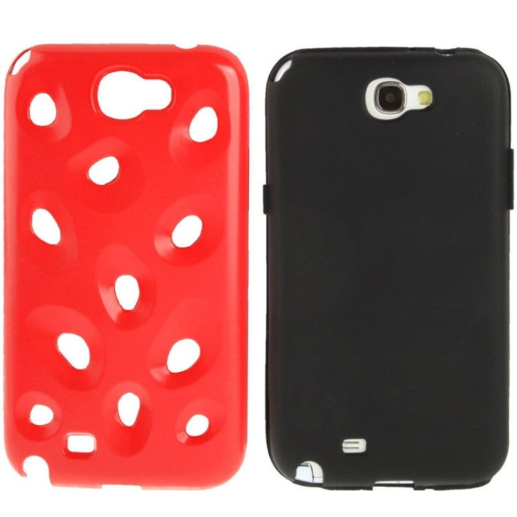 Hollow Watermelon Style Plastic + Black Silicone Combination Case for Galaxy Note II / N7100