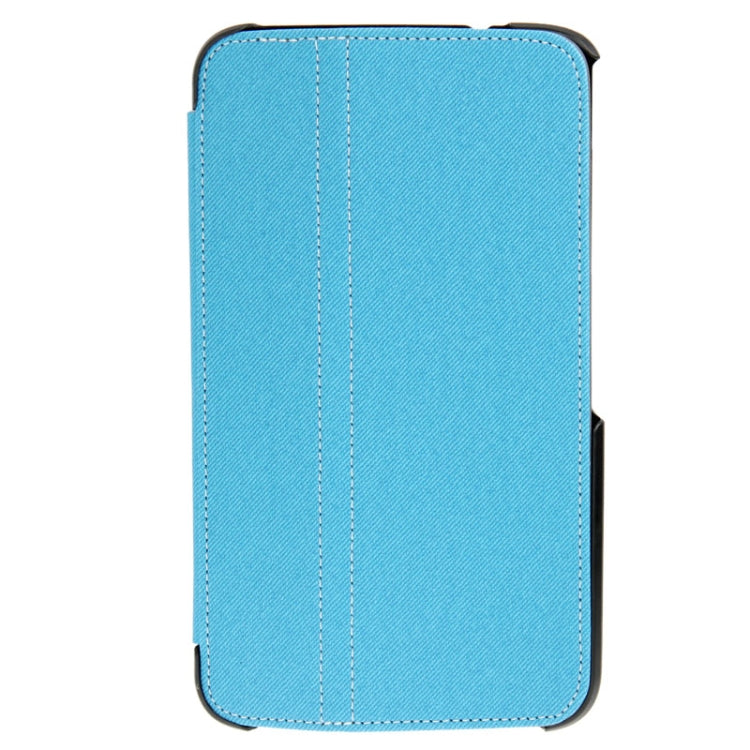 Denim Texture Leather Case with Holder & Pen Slot for Galaxy Tab 3 (8.0) / T3100 / T3110(Blue)