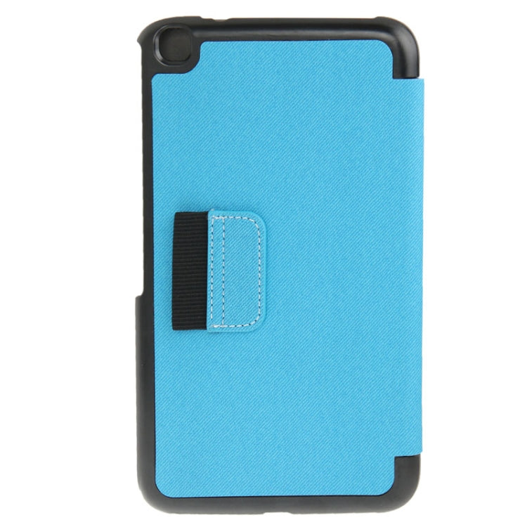 Denim Texture Leather Case with Holder & Pen Slot for Galaxy Tab 3 (8.0) / T3100 / T3110(Blue)
