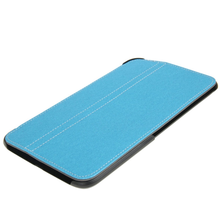 Denim Texture Leather Case with Holder & Pen Slot for Galaxy Tab 3 (8.0) / T3100 / T3110(Blue)
