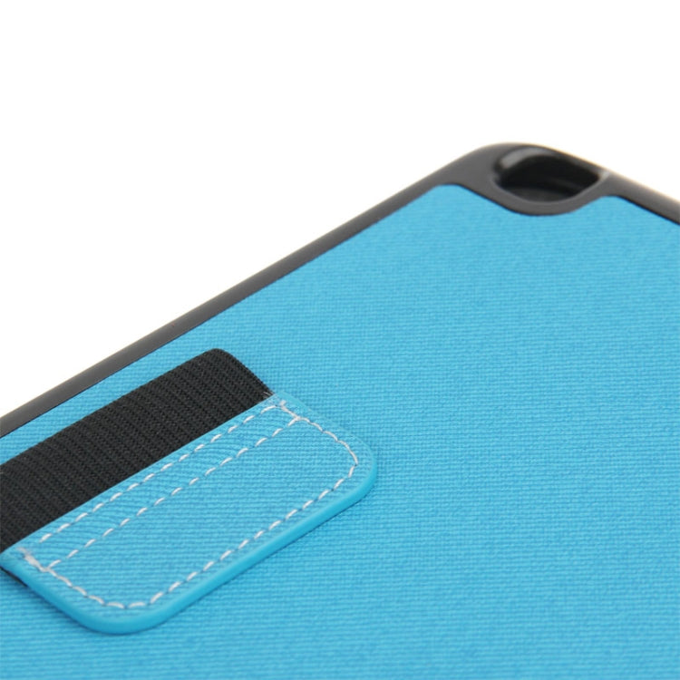 Denim Texture Leather Case with Holder & Pen Slot for Galaxy Tab 3 (8.0) / T3100 / T3110(Blue)
