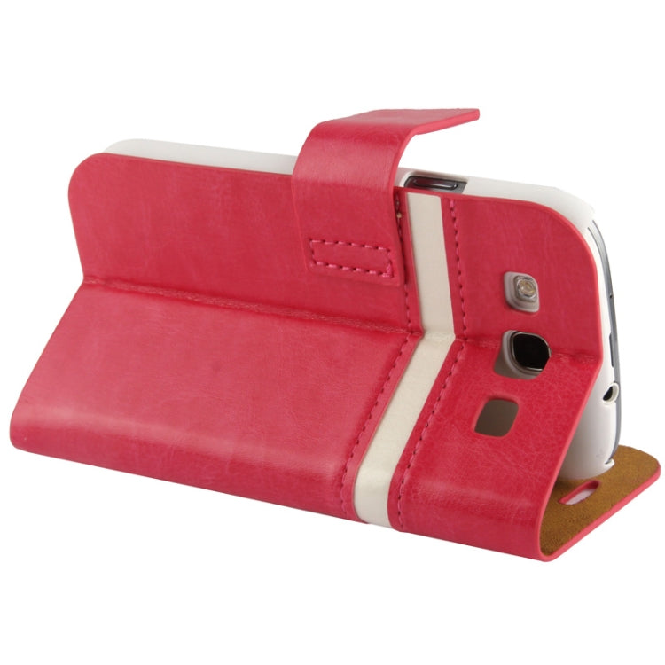 Handgun Shape Magnetic Buckle Crazy Horse Texture Leathre Case with Credit Card Slots & Holder for Galaxy SIII / i9300(Magenta)
