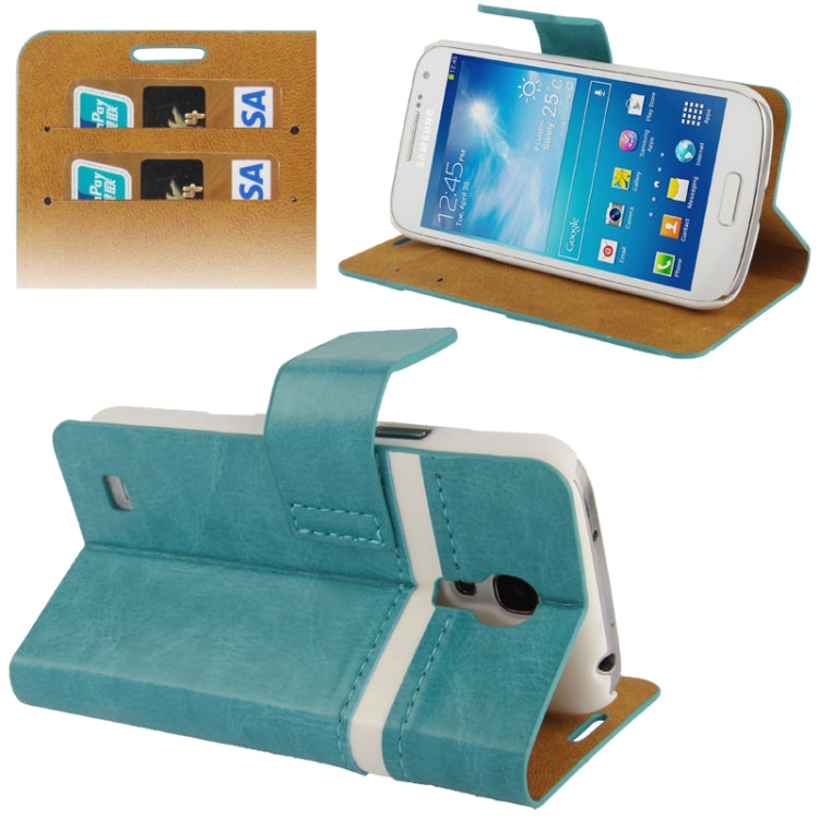 2-color Fine Sheepskin Texture Flip  Leather Case with Credit Card Slots & Holder for Galaxy S IV mini / i9190
