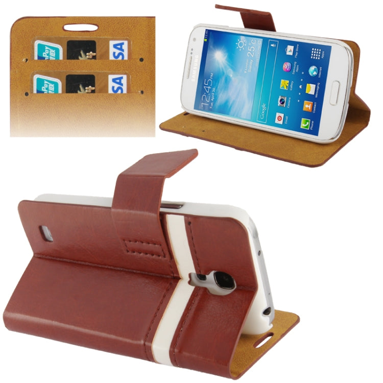 2-color Fine Sheepskin Texture Flip  Leather Case with Credit Card Slots & Holder for Galaxy S IV mini / i9190