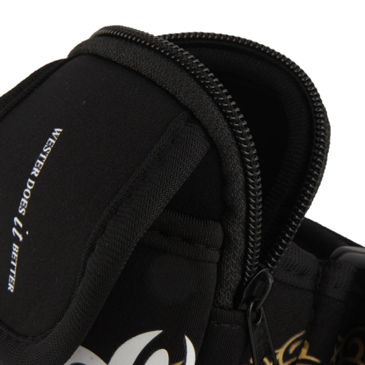 Decorative Pattern Thicken Nylon Fabric Double Layers Sports Armband Case for Galaxy Note II / N7100 / i9220  (Black)