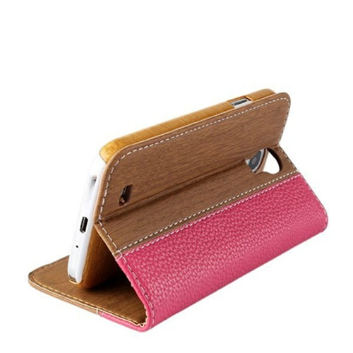 Wood Texture Flip Leather Case with Credit Card Slots & Holder for Galaxy S IV / i9500