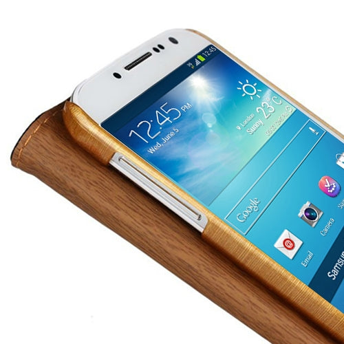 Wood Texture Flip Leather Case with Credit Card Slots & Holder for Galaxy S IV / i9500