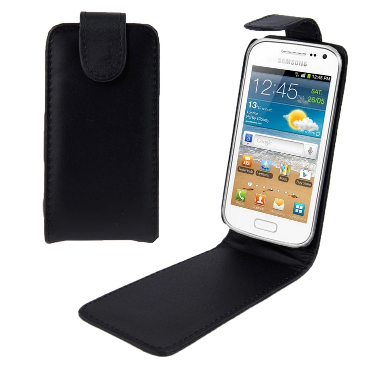 Microscopic Gravel Texture Vertical Flip Leather Case for Galaxy Ace 2 / i8160(Black)