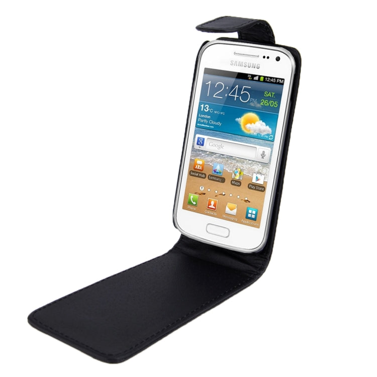 Microscopic Gravel Texture Vertical Flip Leather Case for Galaxy Ace 2 / i8160(Black)