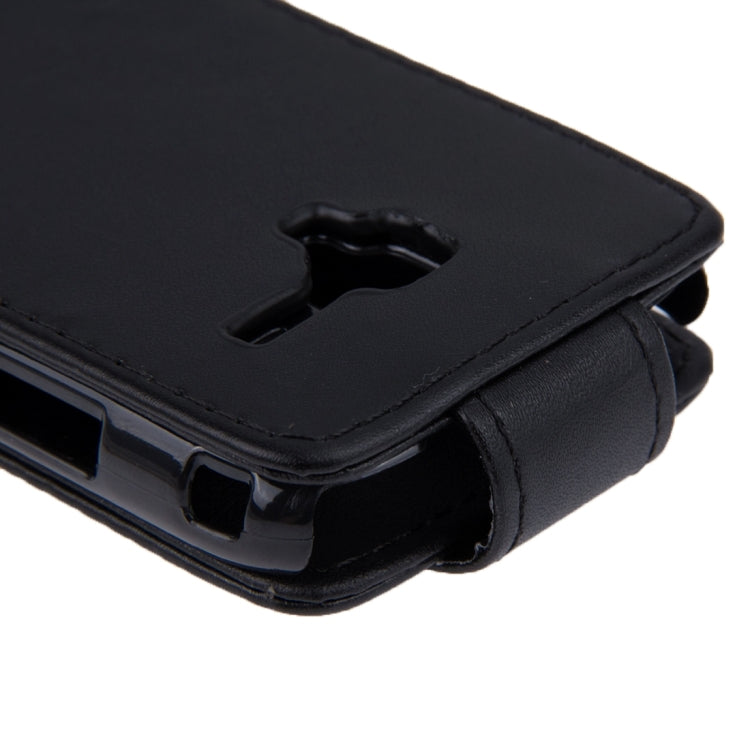 Microscopic Gravel Texture Vertical Flip Leather Case for Galaxy Ace 2 / i8160(Black)