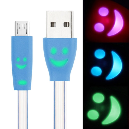 7-colors Luminescence Micro 5 Pin USB Charge / Data Transfer Cable with Smile Face, Suitable for Galaxy S6 / S IV / i9500 / i9200 / i9300