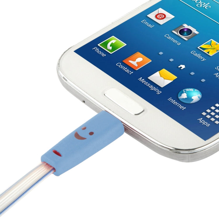 7-colors Luminescence Micro 5 Pin USB Charge / Data Transfer Cable with Smile Face, Suitable for Galaxy S6 / S IV / i9500 / i9200 / i9300
