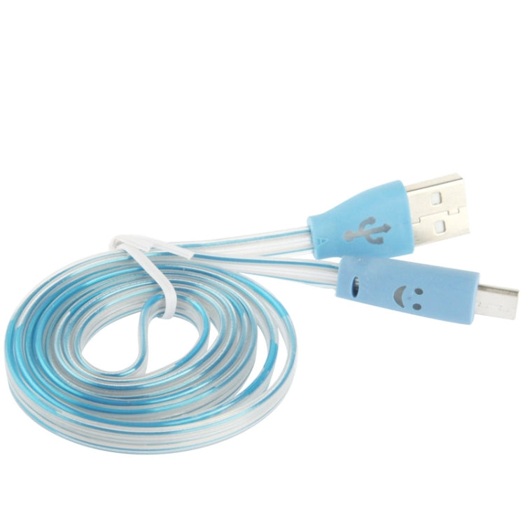 7-colors Luminescence Micro 5 Pin USB Charge / Data Transfer Cable with Smile Face, Suitable for Galaxy S6 / S IV / i9500 / i9200 / i9300