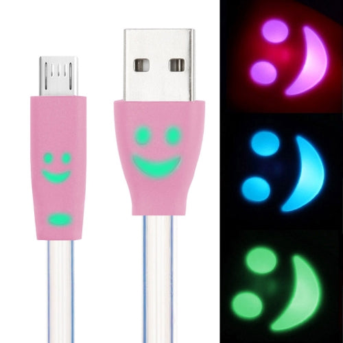 7-colors Luminescence Micro 5 Pin USB Charge / Data Transfer Cable with Smile Face, Suitable for Galaxy S6 / S IV / i9500 / i9200 / i9300