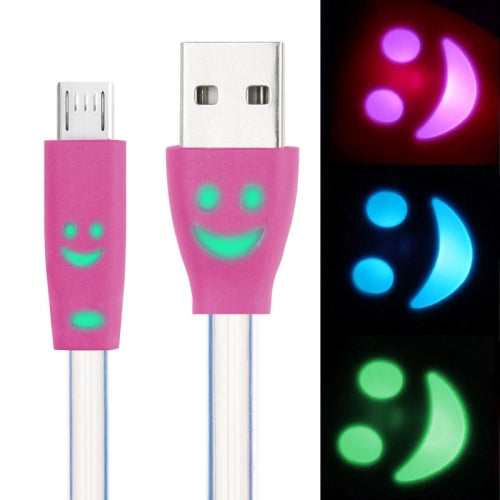 7-colors Luminescence Micro 5 Pin USB Charge / Data Transfer Cable with Smile Face, Suitable for Galaxy S6 / S IV / i9500 / i9200 / i9300
