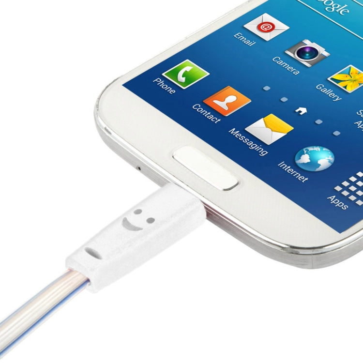7-colors Luminescence Micro 5 Pin USB Charge / Data Transfer Cable with Smile Face, Suitable for Galaxy S6 / S IV / i9500 / i9200 / i9300