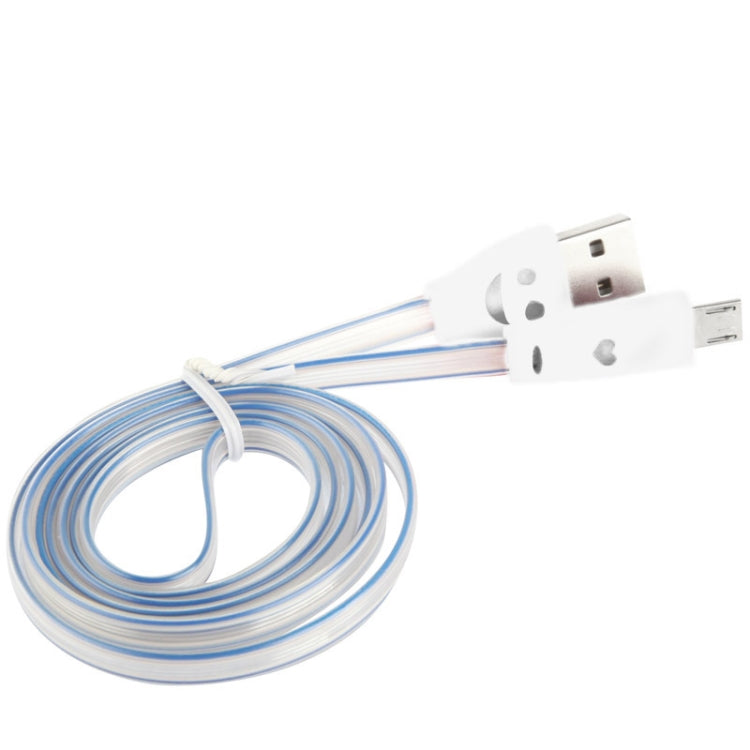 7-colors Luminescence Micro 5 Pin USB Charge / Data Transfer Cable with Smile Face, Suitable for Galaxy S6 / S IV / i9500 / i9200 / i9300