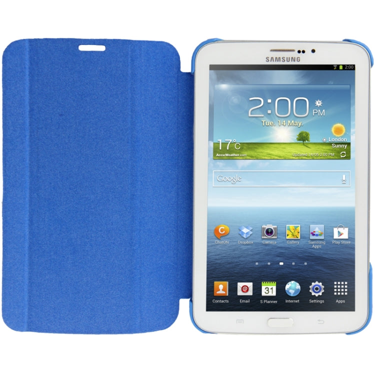 3-folding Leather Case with Holder for Galaxy Tab 3 (7.0) / P3200 / P3210,