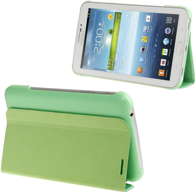 3-folding Leather Case with Holder for Galaxy Tab 3 (7.0) / P3200 / P3210,