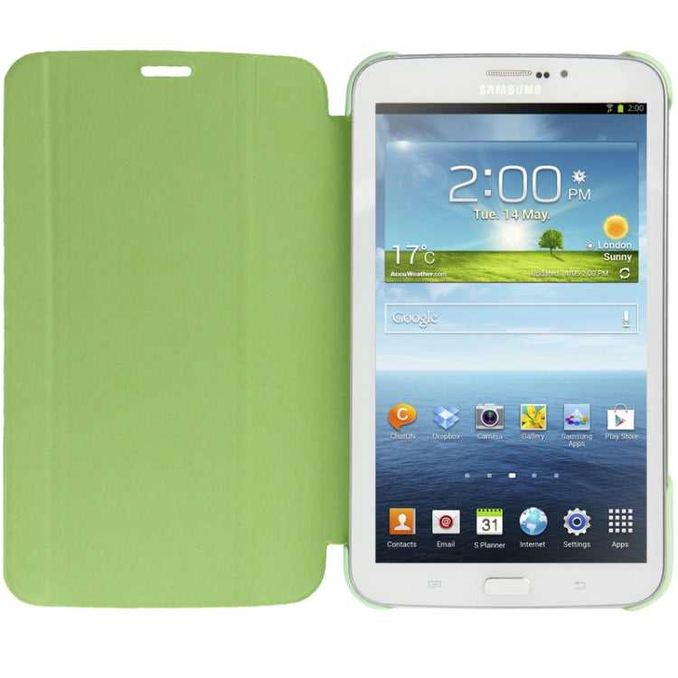 3-folding Leather Case with Holder for Galaxy Tab 3 (7.0) / P3200 / P3210,