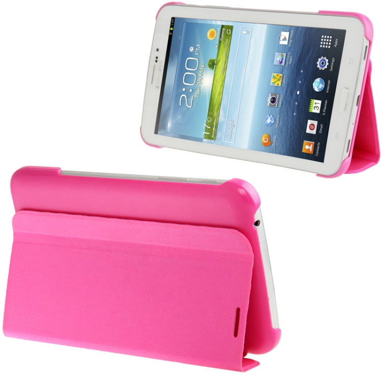 3-folding Leather Case with Holder for Galaxy Tab 3 (7.0) / P3200 / P3210,