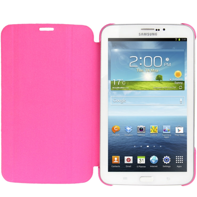 3-folding Leather Case with Holder for Galaxy Tab 3 (7.0) / P3200 / P3210,