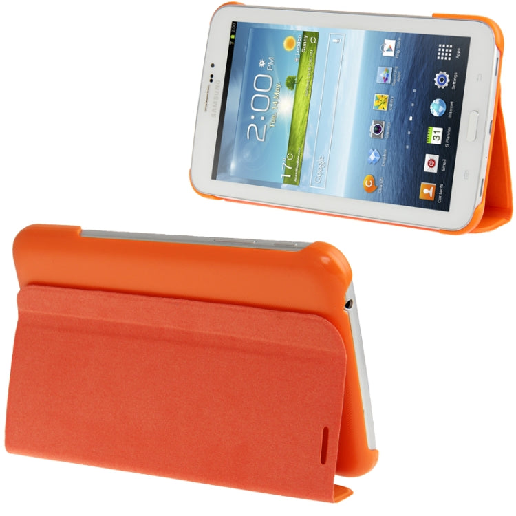 3-folding Leather Case with Holder for Galaxy Tab 3 (7.0) / P3200 / P3210,