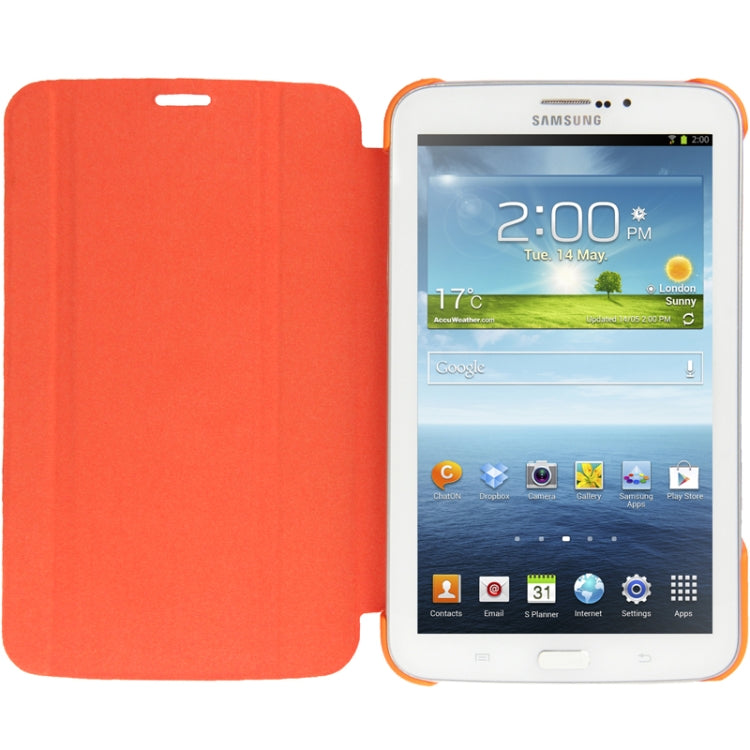 3-folding Leather Case with Holder for Galaxy Tab 3 (7.0) / P3200 / P3210,