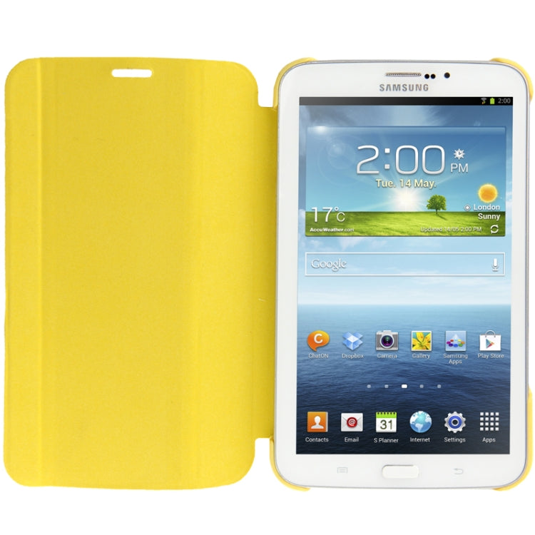 3-folding Leather Case with Holder for Galaxy Tab 3 (7.0) / P3200 / P3210,