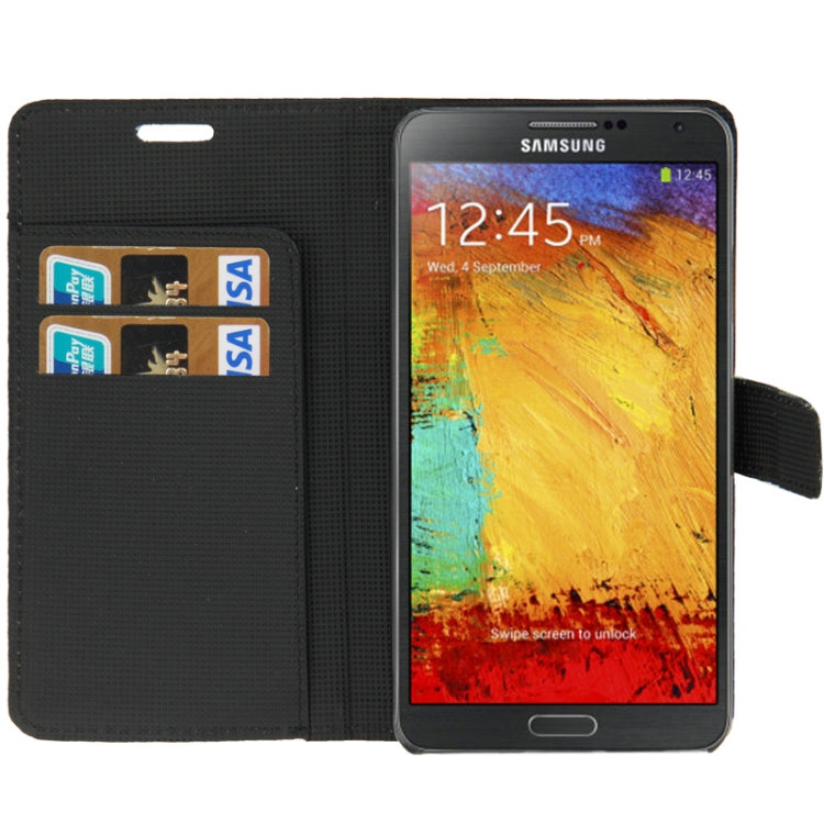 Litchi Texture Leather Case with Credit Card Slots & Holder for Galaxy Note III