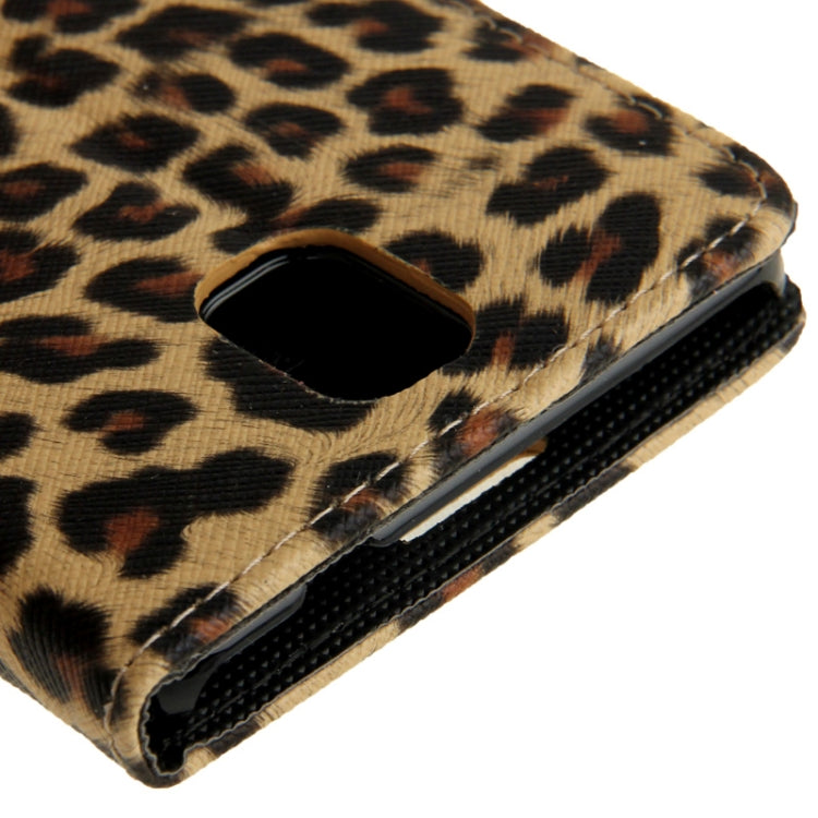 Yellowish Brown Leopard Texture Leather Case with Credit Card Slots & Holder for Galaxy Note III / N9000