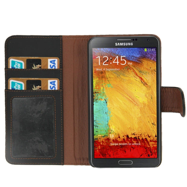 Litchi Texture Leather Case with Credit Card Slots & Holder for Galaxy Note III  / N9000