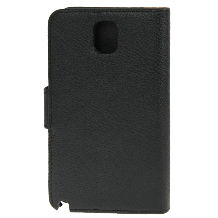 Litchi Texture Leather Case with Credit Card Slots & Holder for Galaxy Note III  / N9000