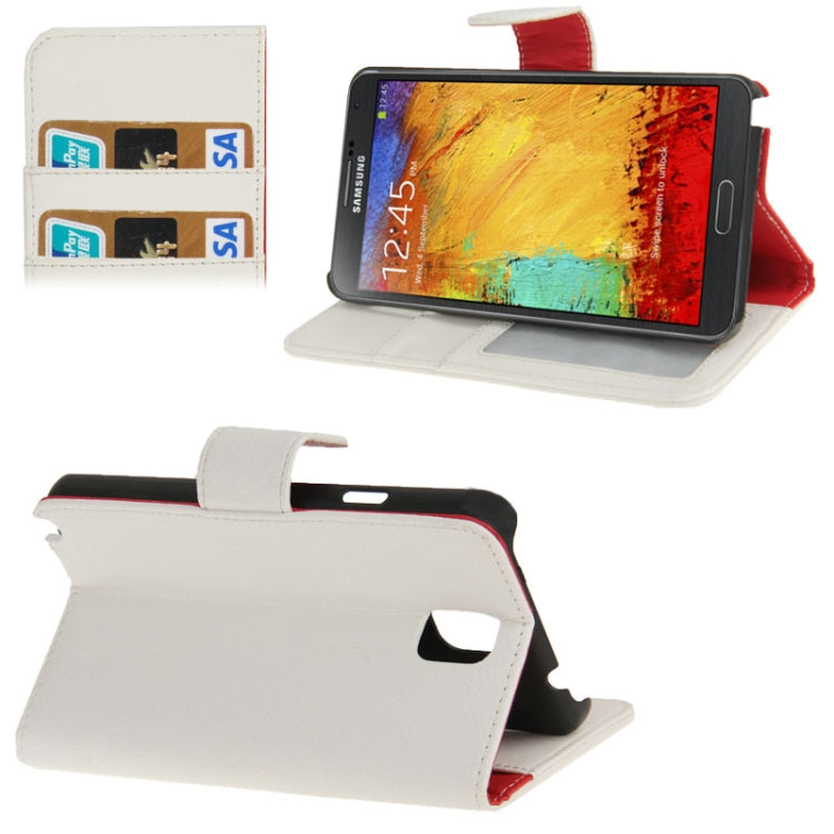 Litchi Texture Leather Case with Credit Card Slots & Holder for Galaxy Note III  / N9000