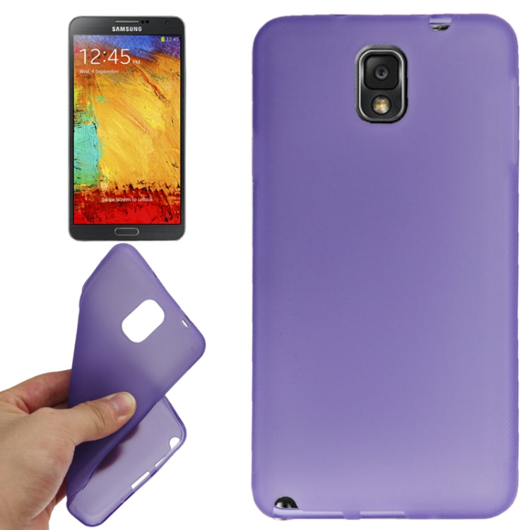Scrub Surface Translucent TPU Protective Case for Galaxy Note III  / N9000 (Purple)