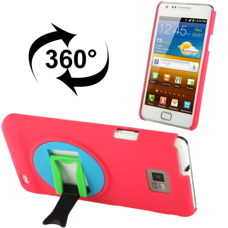 Anti-scratch Plastic Case with 360 Degree Rotation Angle Adjustment Viewing Holder for Galaxy S II / i9100