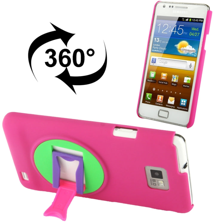 Anti-scratch Plastic Case with 360 Degree Rotation Angle Adjustment Viewing Holder for Galaxy S II / i9100