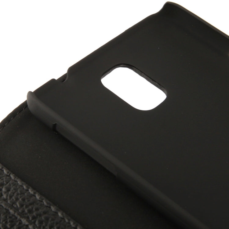 Ultra Clear Litchi Texture Genuine Leather Case with Credit Card Slots & Holder for Galaxy Note III