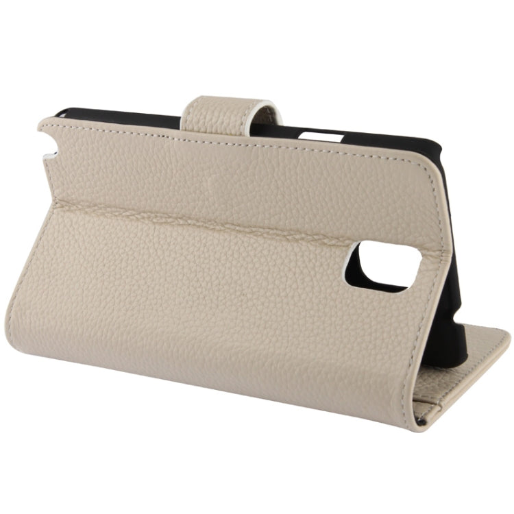 Ultra Clear Litchi Texture Genuine Leather Case with Credit Card Slots & Holder for Galaxy Note III