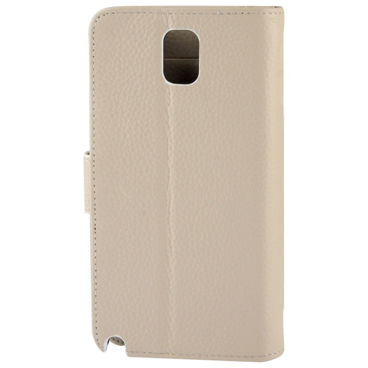 Ultra Clear Litchi Texture Genuine Leather Case with Credit Card Slots & Holder for Galaxy Note III