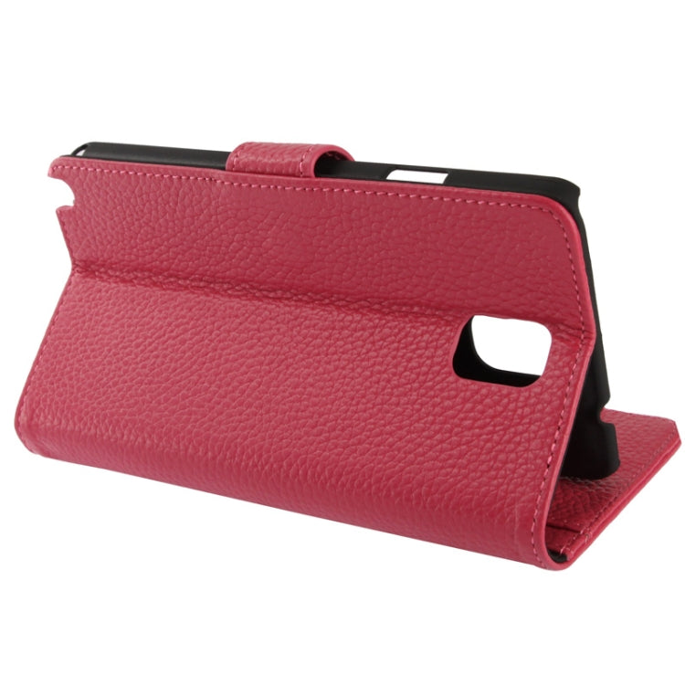 Ultra Clear Litchi Texture Genuine Leather Case with Credit Card Slots & Holder for Galaxy Note III