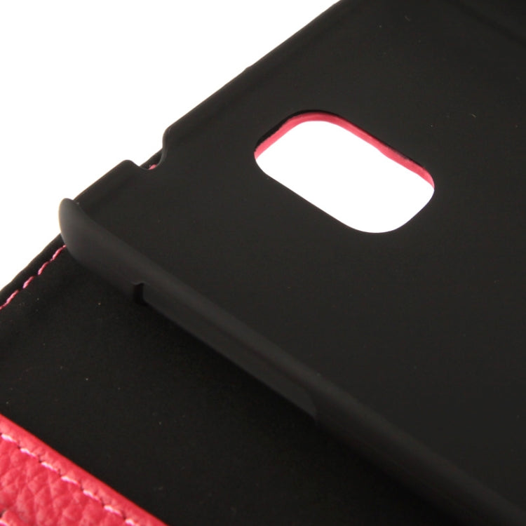 Ultra Clear Litchi Texture Genuine Leather Case with Credit Card Slots & Holder for Galaxy Note III