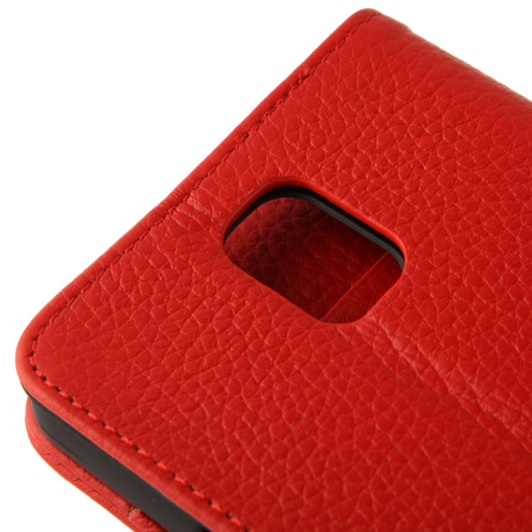 Ultra Clear Litchi Texture Genuine Leather Case with Credit Card Slots & Holder for Galaxy Note III