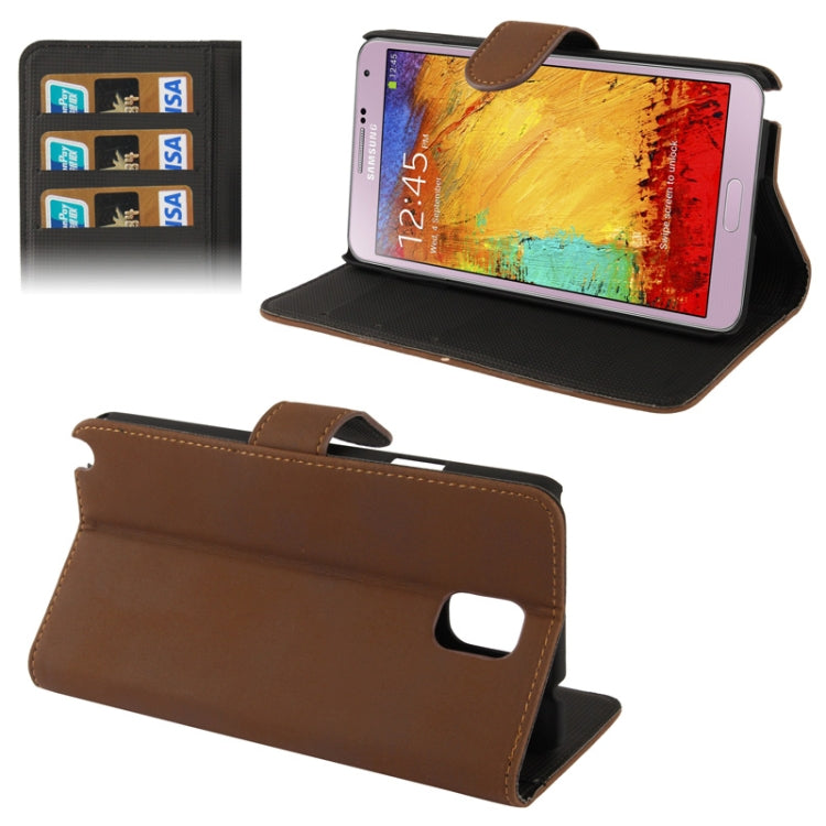 Attractive Scrub Surface Leather Case with Credit Card Slots & Holder for Galaxy Note III  / N9000