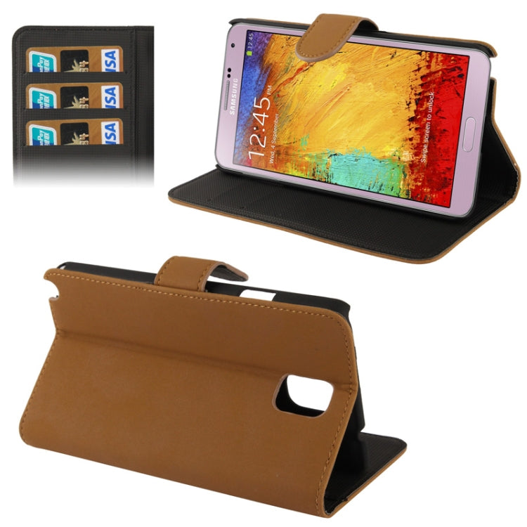 Attractive Scrub Surface Leather Case with Credit Card Slots & Holder for Galaxy Note III  / N9000