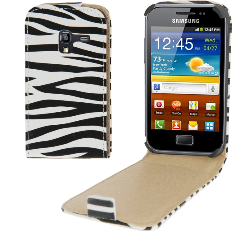 Zebra Pattern Vertical Flip Leather Case for Galaxy Ace Plus / S7500
