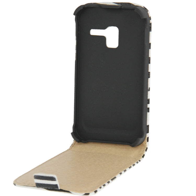 Zebra Pattern Vertical Flip Leather Case for Galaxy Ace Plus / S7500