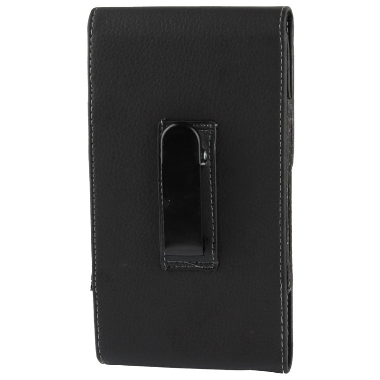 Litchi Texture Vertical Insertion Leather Case with Belt Clip for Galaxy Mega 6.3 / i9200(Black)