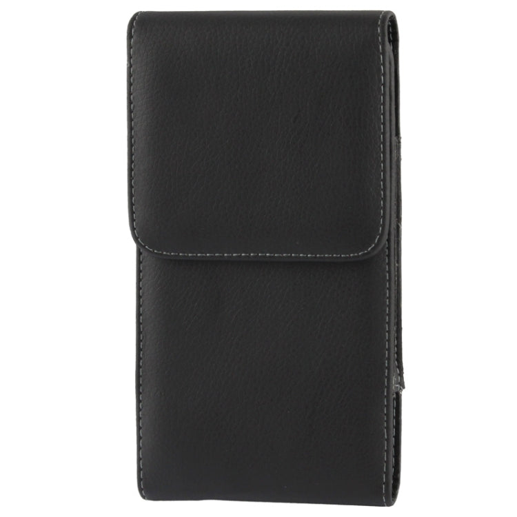 Litchi Texture Vertical Insertion Leather Case with Belt Clip for Galaxy Mega 6.3 / i9200(Black)